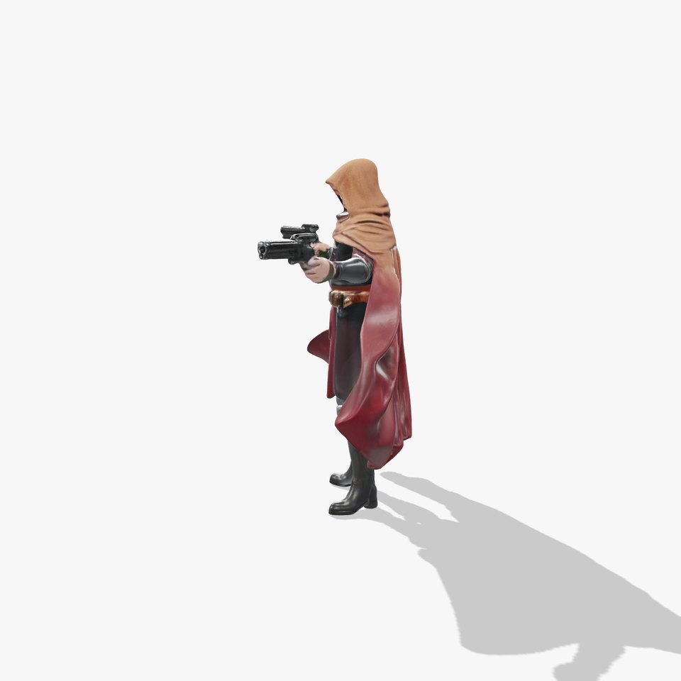 Mystic Gunslinger Rigged and Animated Character Model